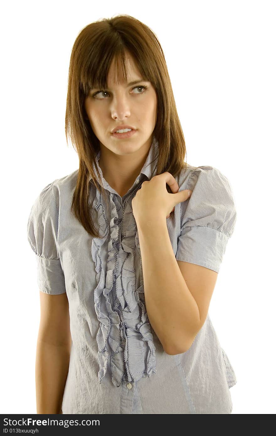 Pretty young woman with long hair