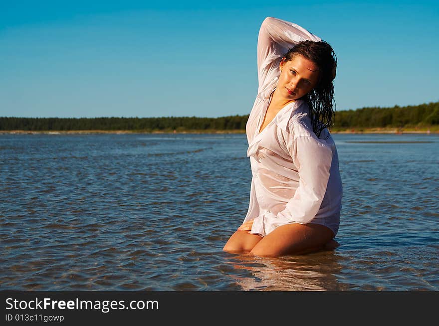 Sexy Woman In Men S Shirt