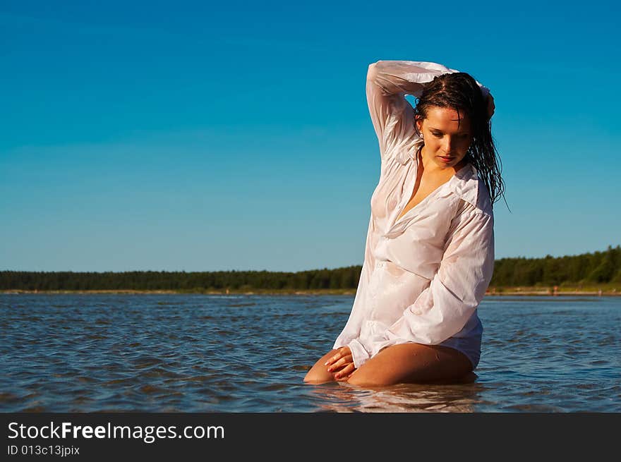 Sexy Woman In Men S Shirt