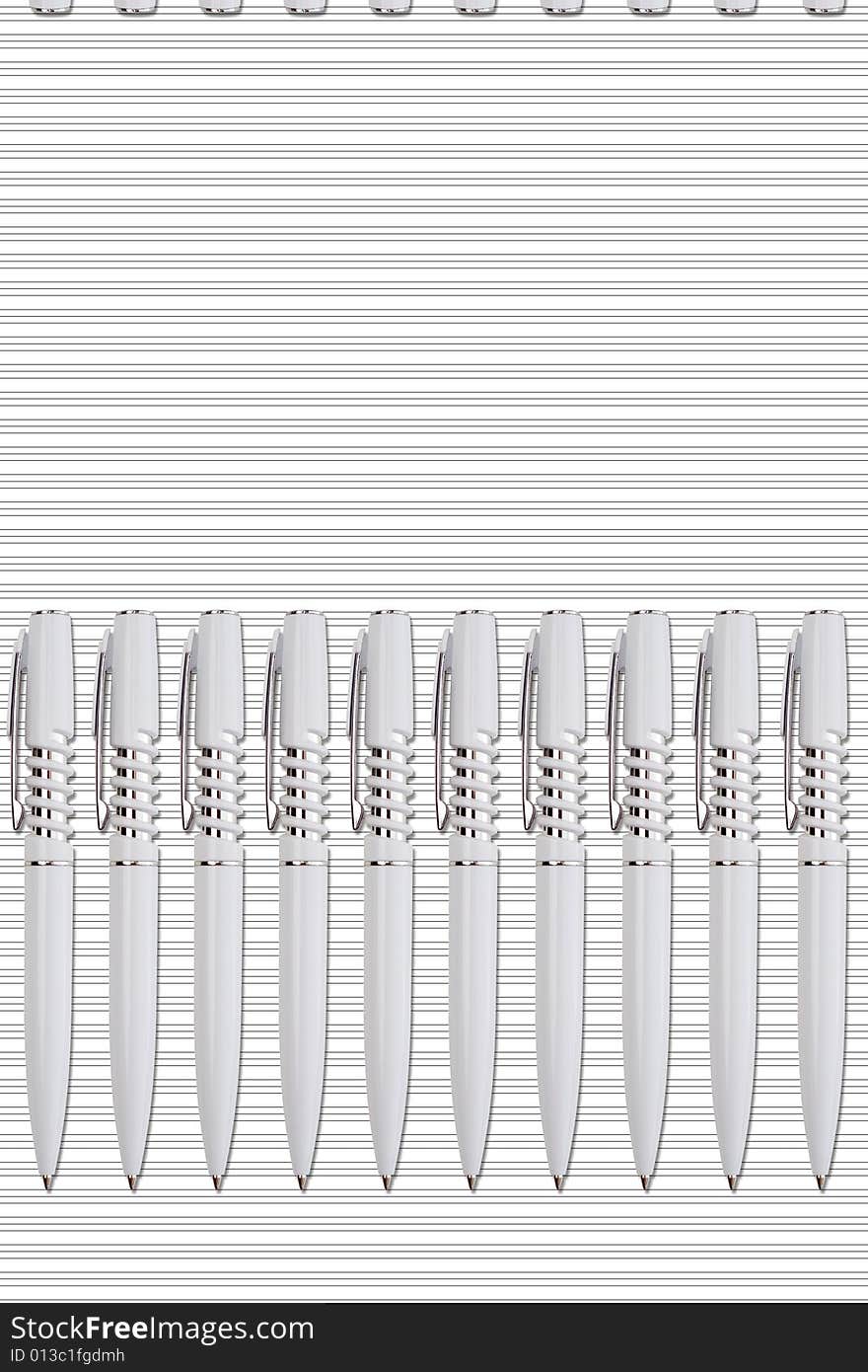 Large Group of white pens