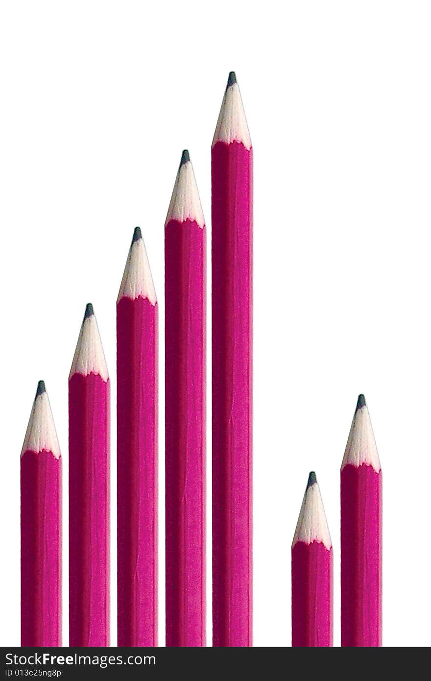 Group of pink pencils