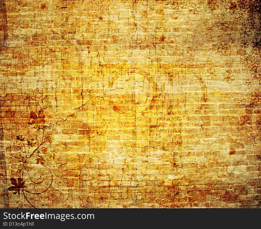 Grunge background with  cracks, dirt, stains,floral. Grunge background with  cracks, dirt, stains,floral