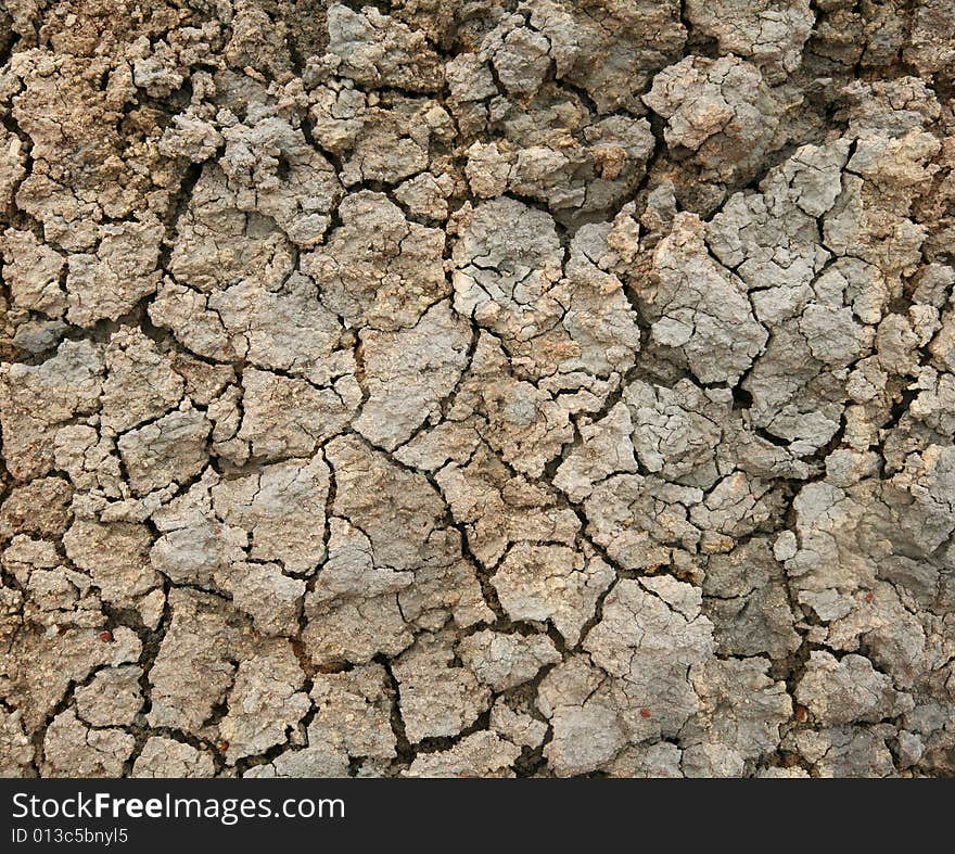 Dry and cracked soil surface. Dry and cracked soil surface.