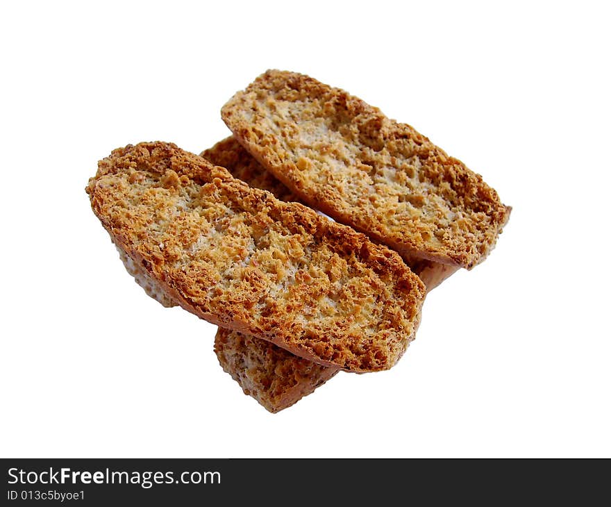 Crisp bread isolated on white background