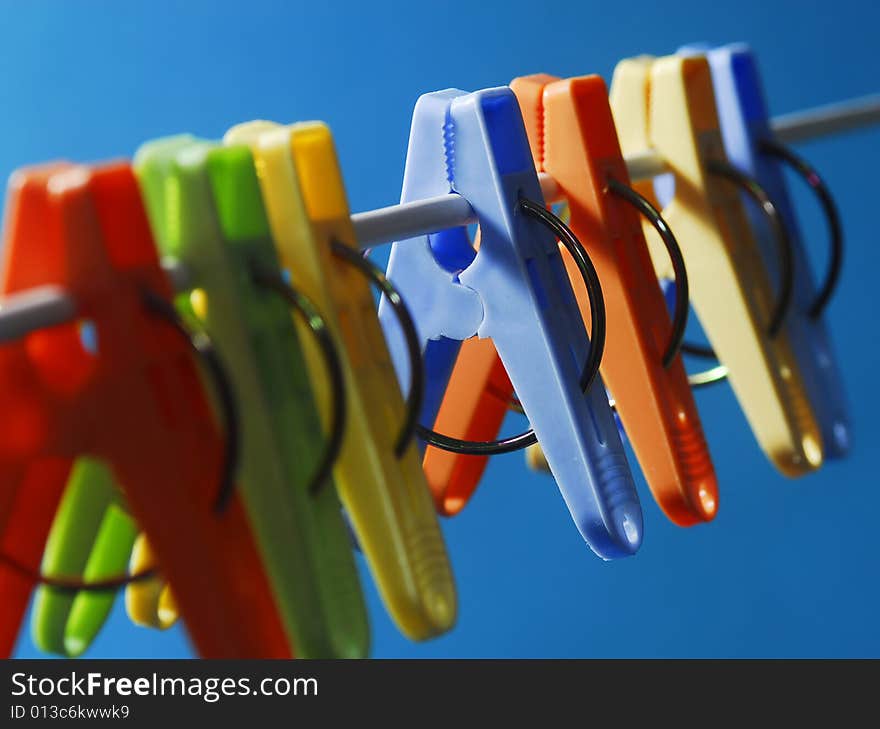 The colorful clothes pin , red, yellow, blue etc. The colorful clothes pin , red, yellow, blue etc.