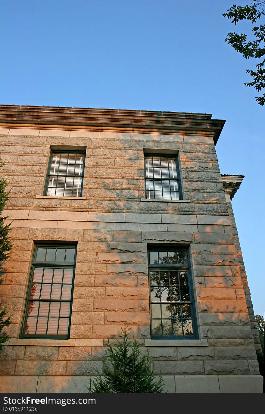 Stone Building In Morning Light