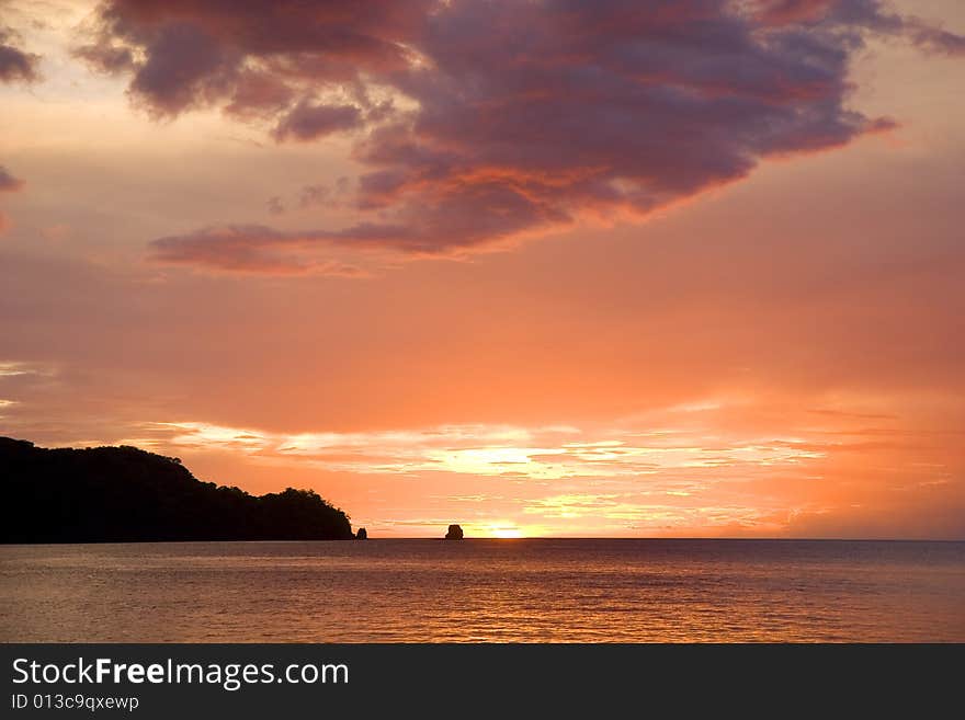 A nice sunset with brilliant cloud cover. A nice sunset with brilliant cloud cover