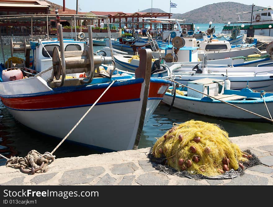 Harbor of Fisherman village in Crete island. Harbor of Fisherman village in Crete island