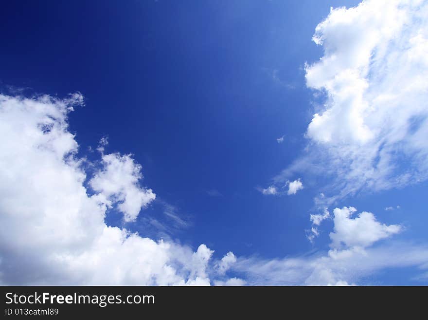 White clouds in a blue sky. White clouds in a blue sky