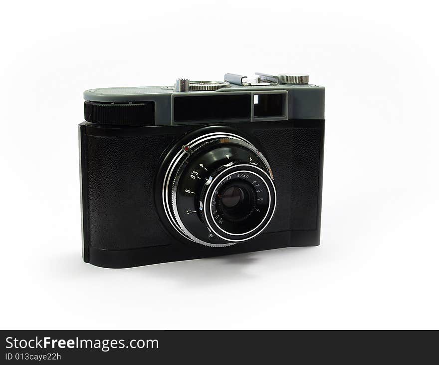 Old soviet camera isolated on white background. Old soviet camera isolated on white background