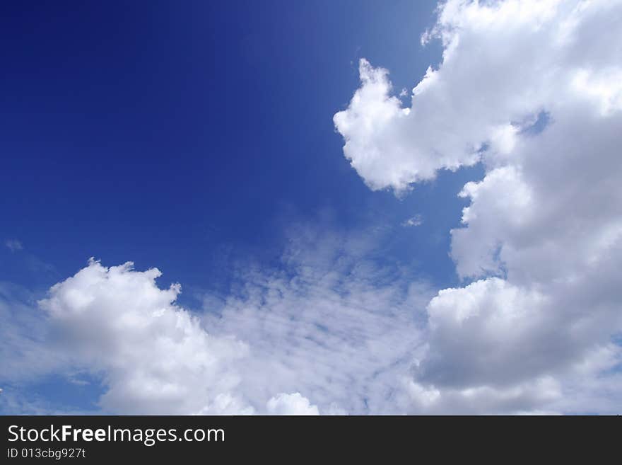 White clouds in a blue sky. White clouds in a blue sky