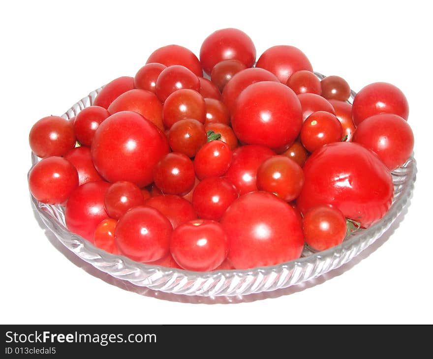 Lot of yellow and red tomatoes