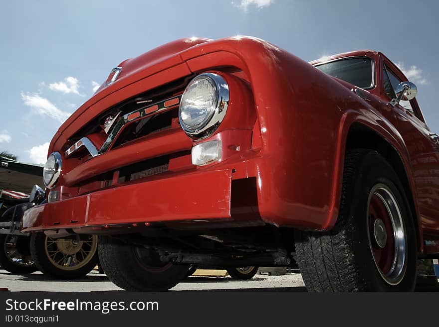 Clasicc retro red pickup truck. Clasicc retro red pickup truck