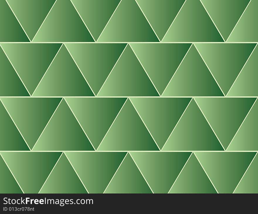 A vector illustration of a green triangle pattern. A vector illustration of a green triangle pattern