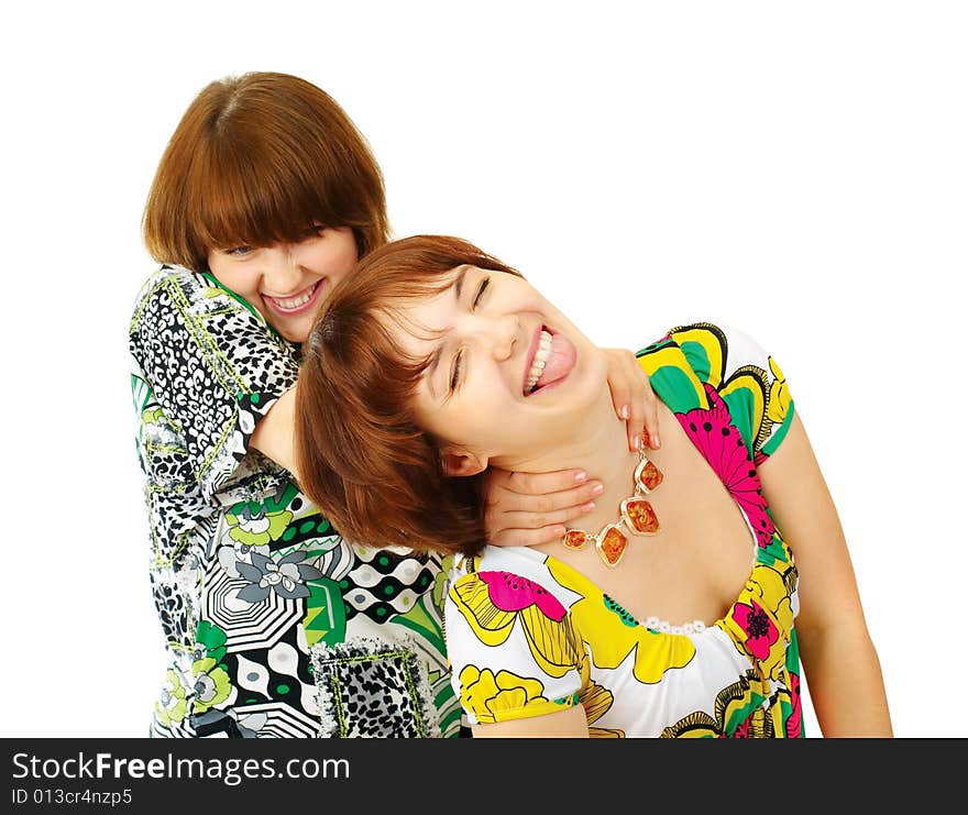 Two young playing girls