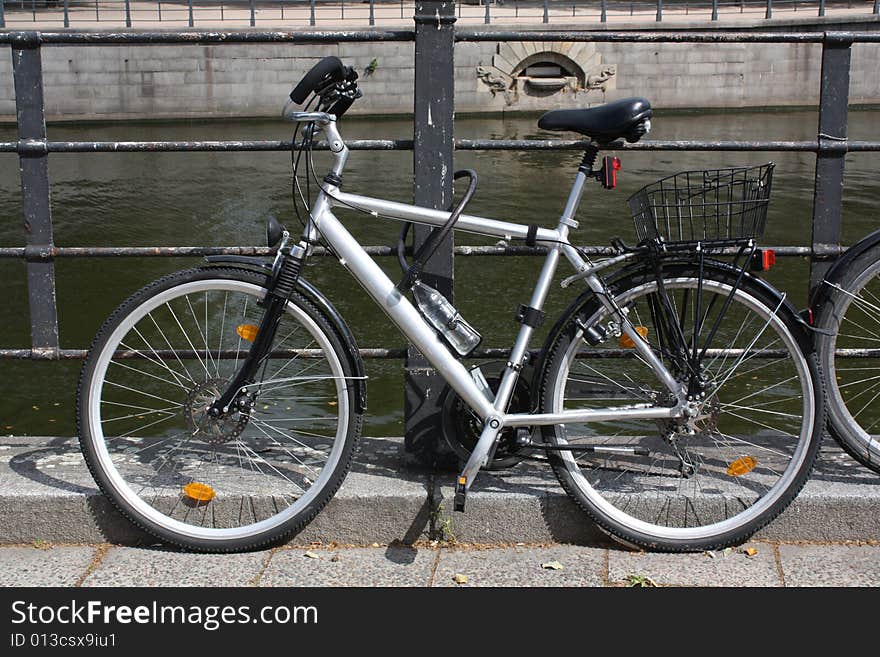 Bicycle, waiting for the owner in the heart of Berlin