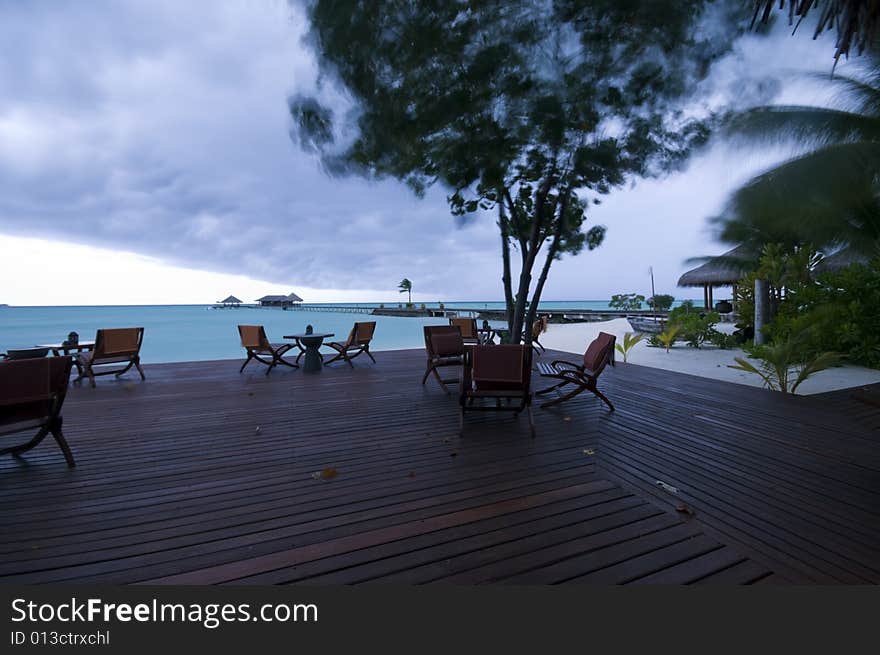 An Open Air Bar In A Tropical Resort