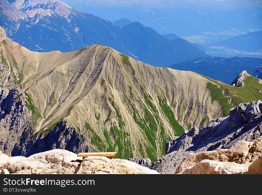 Bench on the Alps