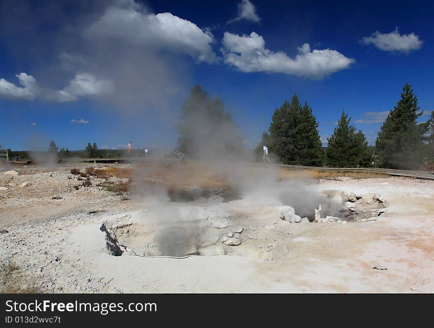 The scenery of Lower Geyser Basin