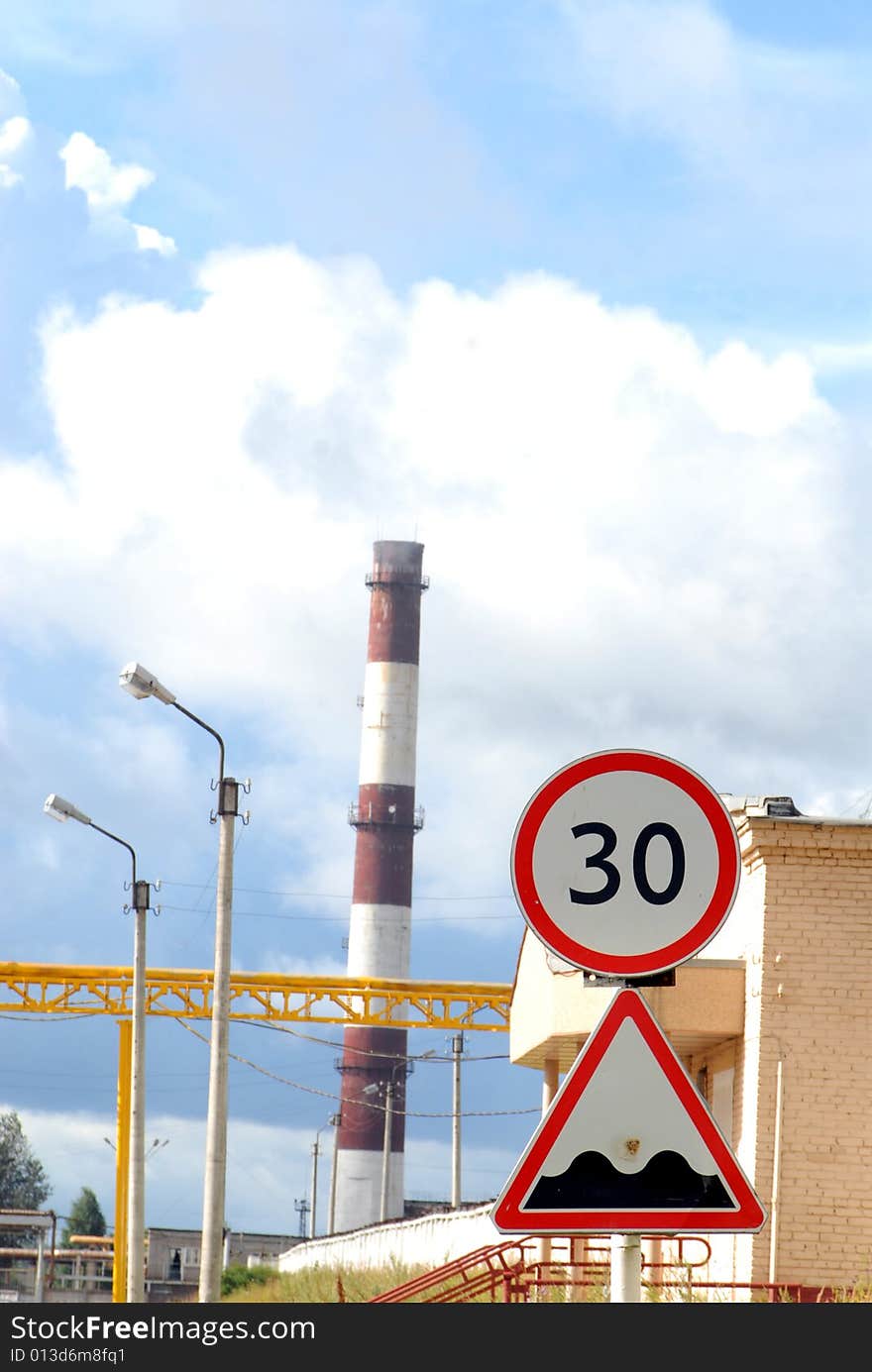 Industrial tube and road sign