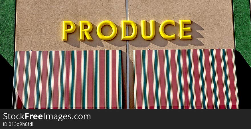 Picture of a produce sign on a market. Picture of a produce sign on a market