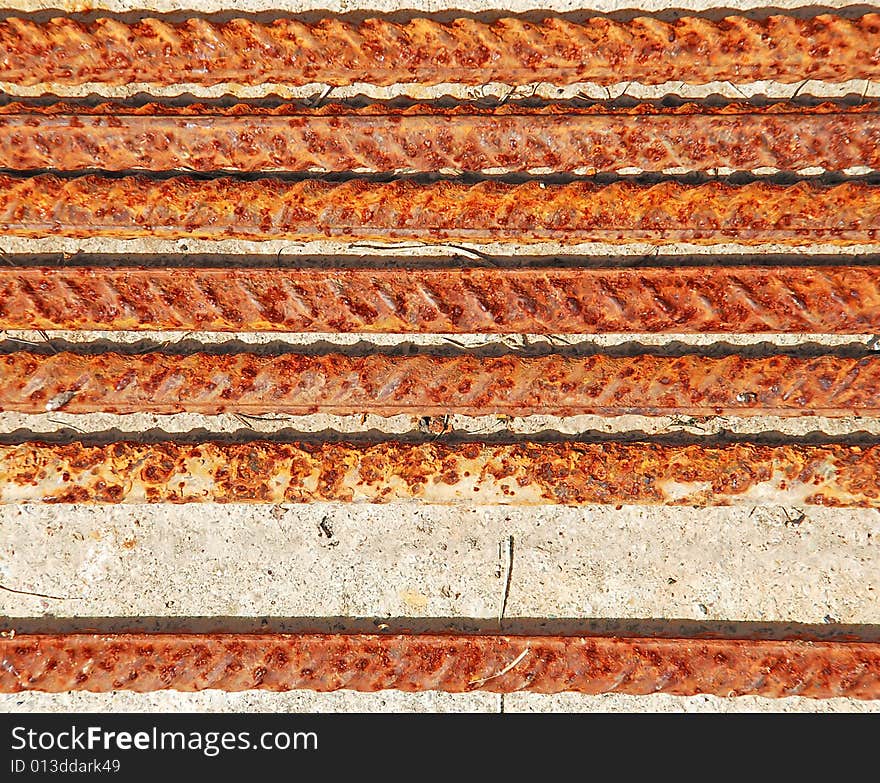 Red rusty iron texture background, building material