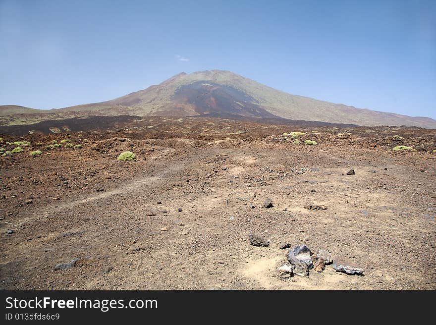 Volcanic area near the teide volcano in tenerife spain. Volcanic area near the teide volcano in tenerife spain