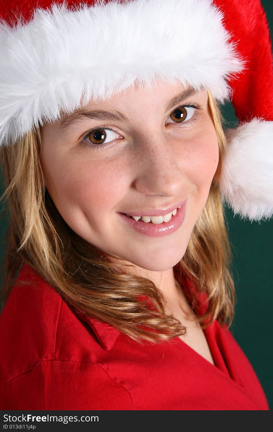 Teenage female model on a white background. Teenage female model on a white background