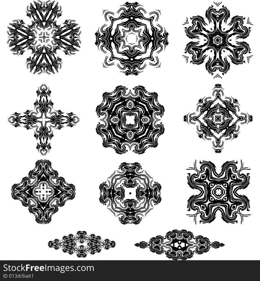 Vector floral, design elements set. Vector floral, design elements set