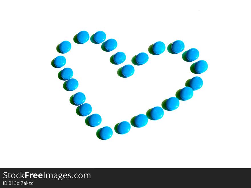 Isolated Heart Shape, tablets vitamin