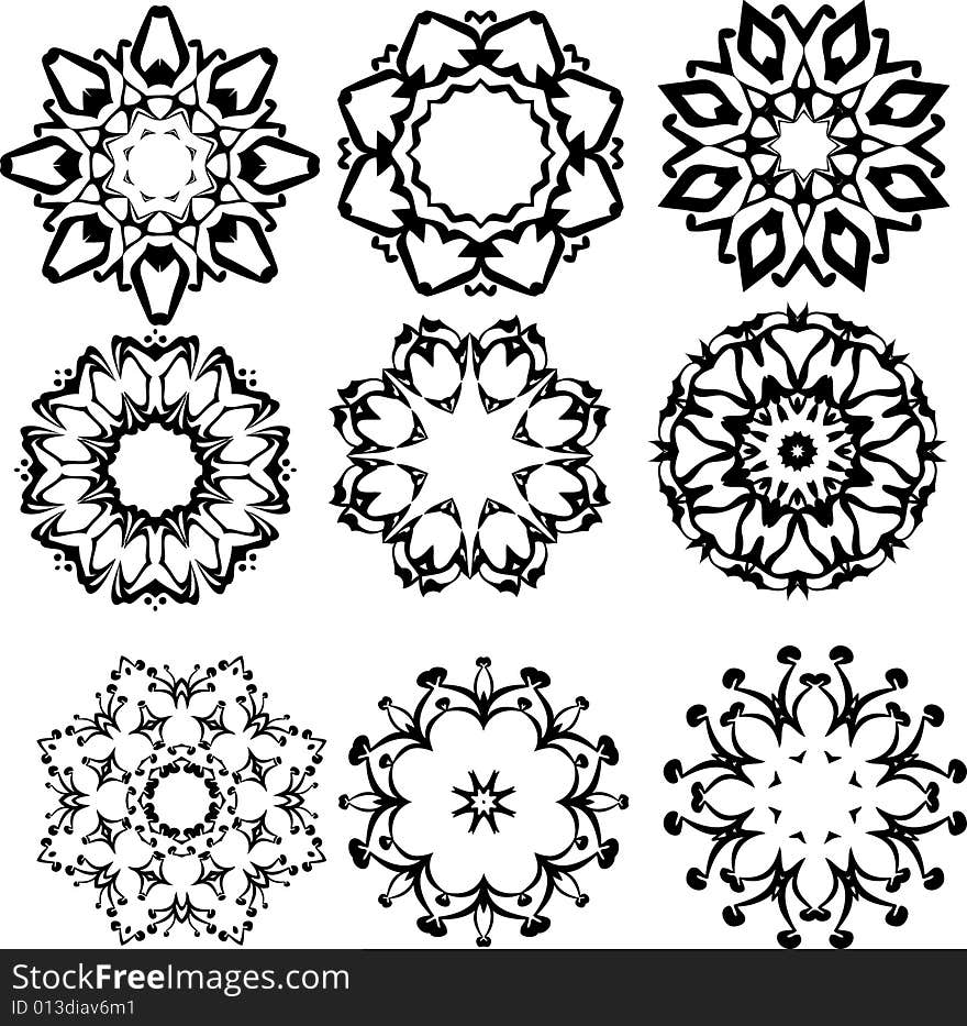 Vector floral, design elements set. Vector floral, design elements set