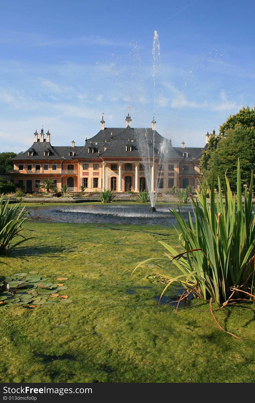 The Water Palace, part of the historical castle Pillnitz in Saxony, Germany.