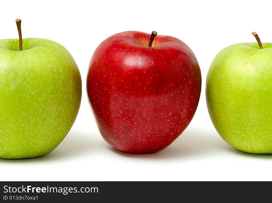 Tasty fresh apples isolated over white background