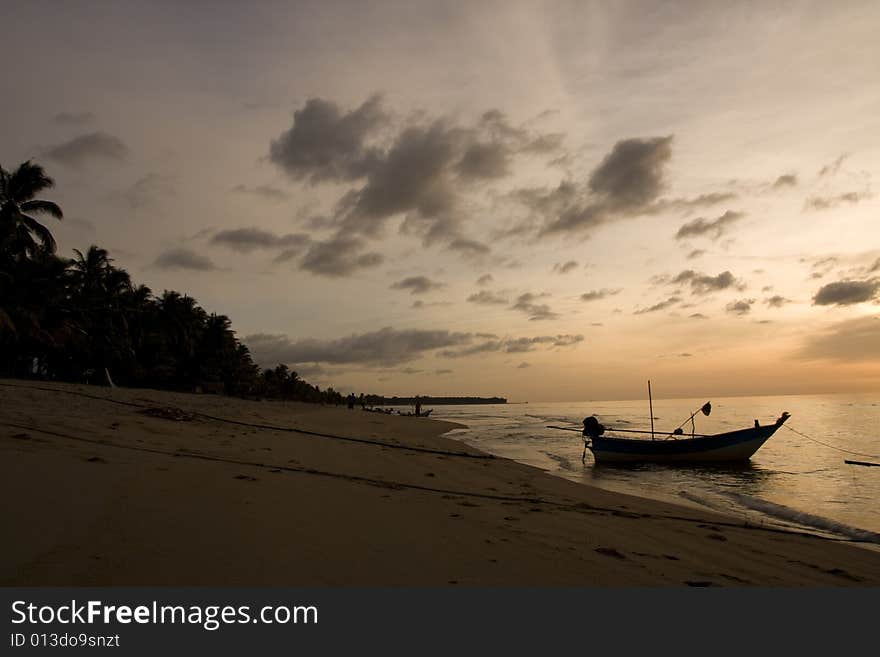 The sunset beach in Prajuab province, Southern of Thailand. The sunset beach in Prajuab province, Southern of Thailand