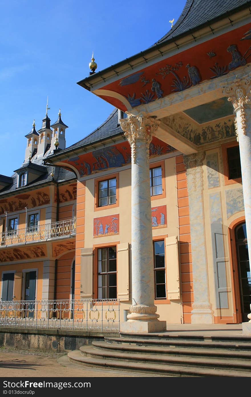 The Water Palace, part of the historical castle Pillnitz in Saxony, Germany.