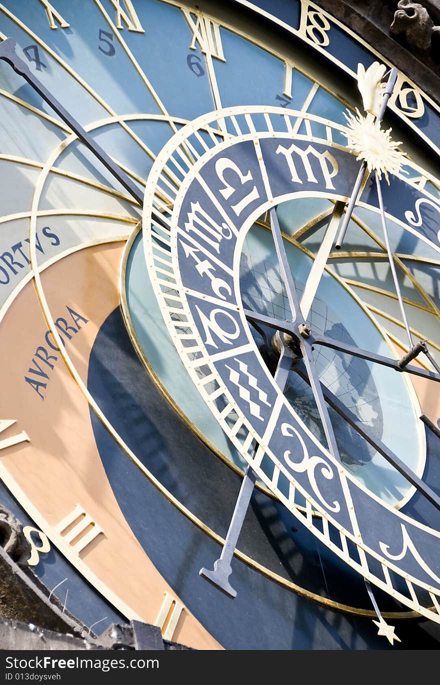 Old clock in Prague Czech Republic. Old clock in Prague Czech Republic