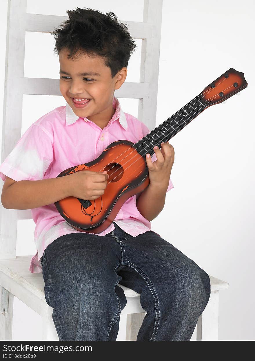 Boy with guitar in the hand