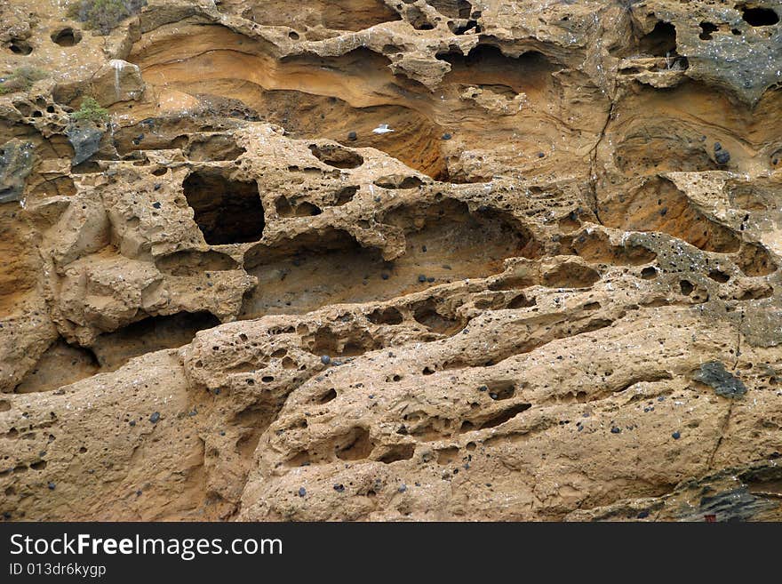 Rock textures in Island in the Mediterranean Sea