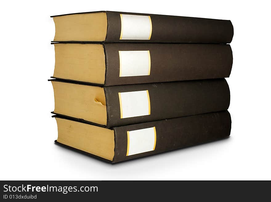 Isolated books on the white background