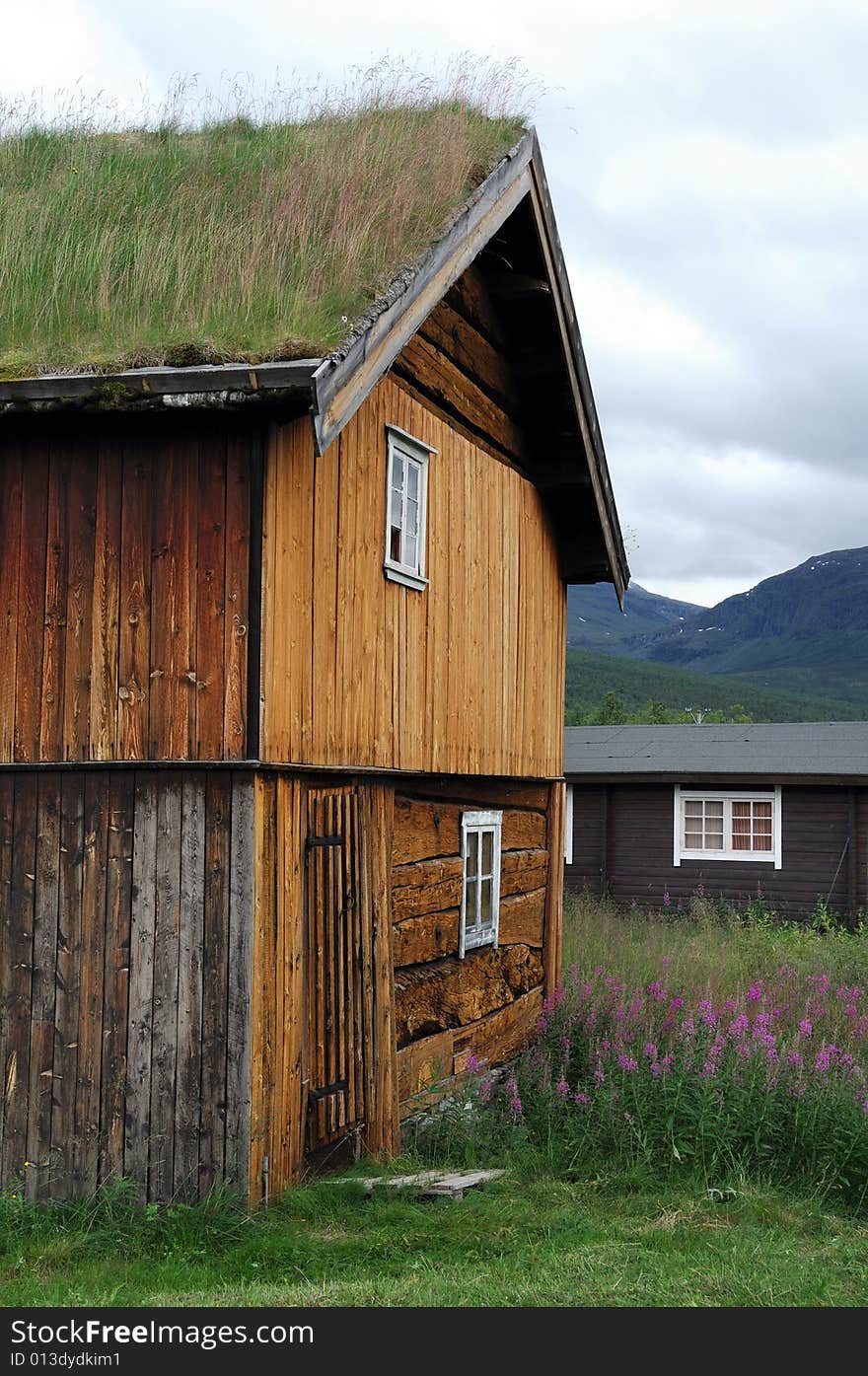 The old Norwegian wood houses. The old Norwegian wood houses