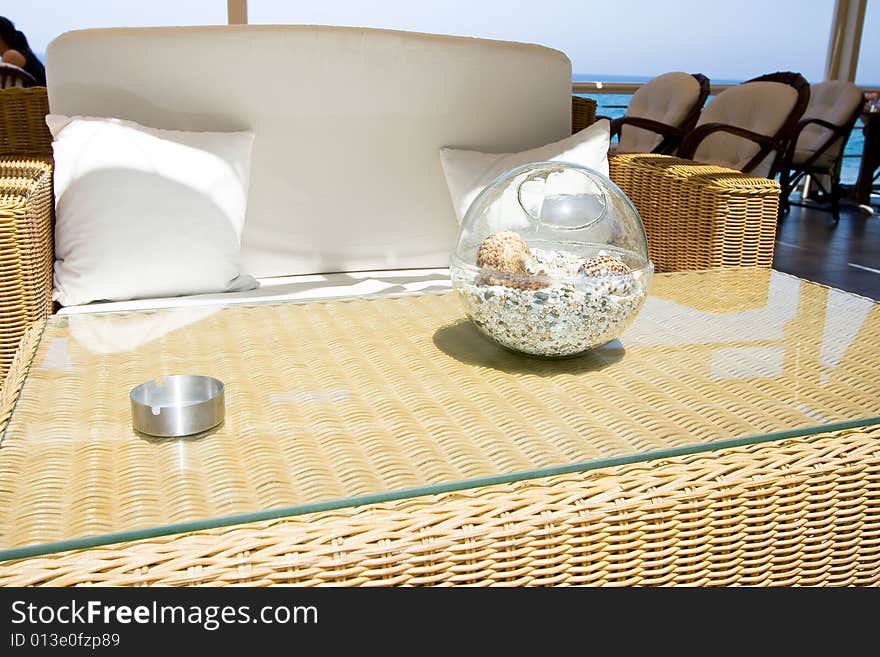 Stylish Empty Cafe Interior Table