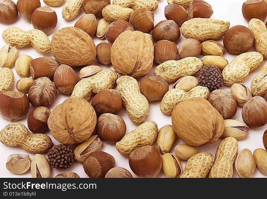 Nuts on white