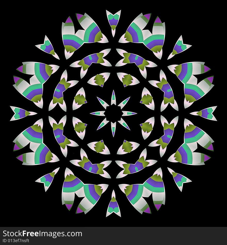 Abstract fractal image resembling a petal mandala