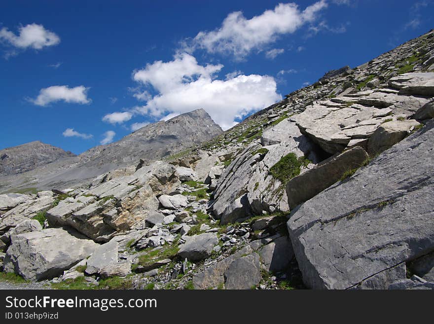 Rocky Mountains Under Clouds