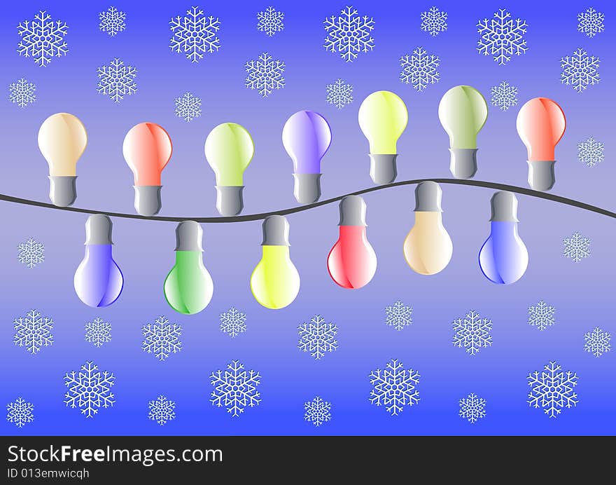 New Illumination of colourful lamps vector drawing