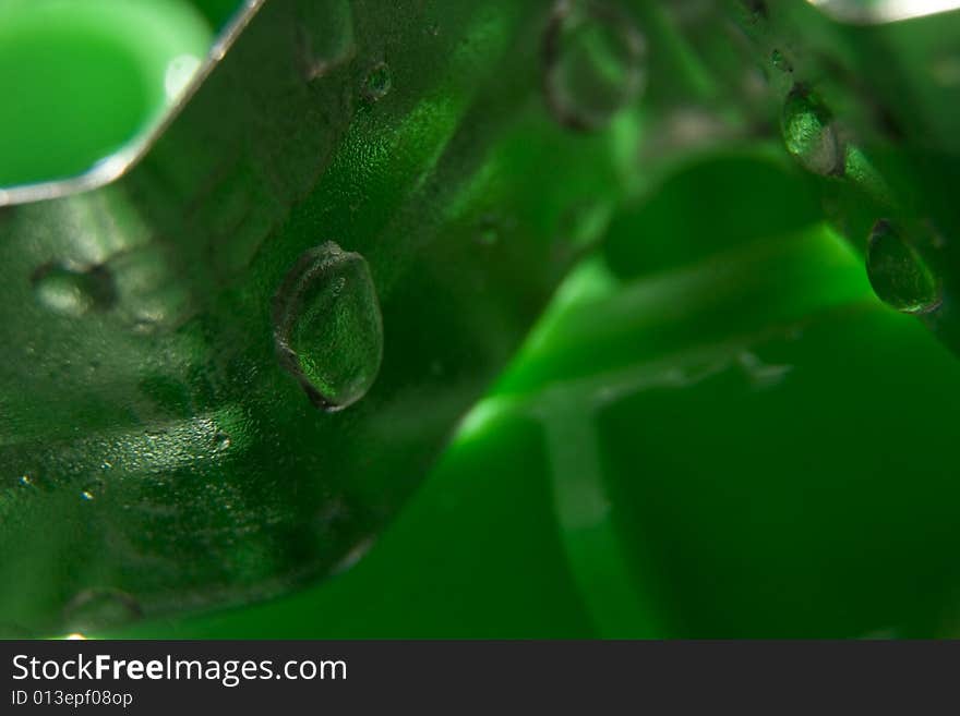 Small water drops on the green leaf. Small water drops on the green leaf