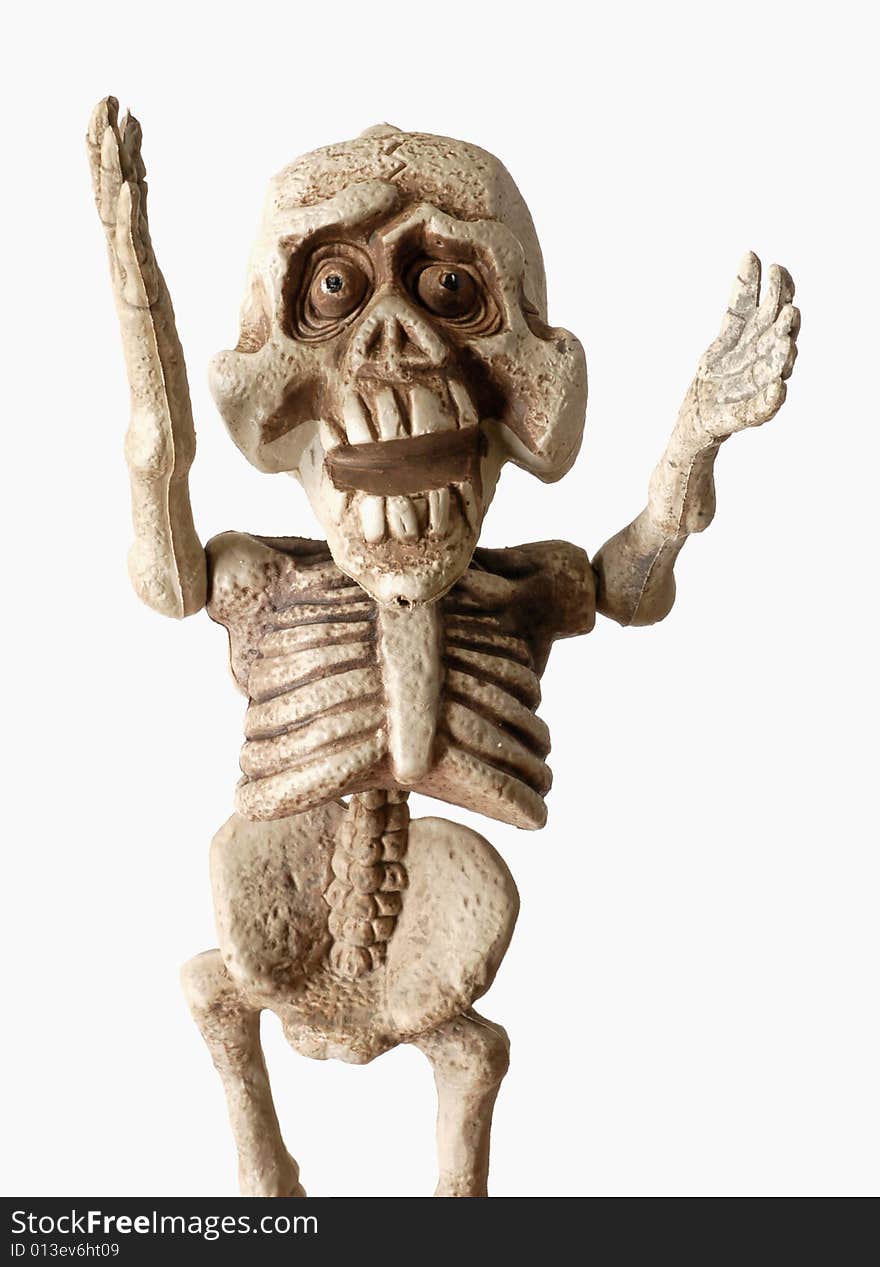 Halloween skeleton isolated on a white background