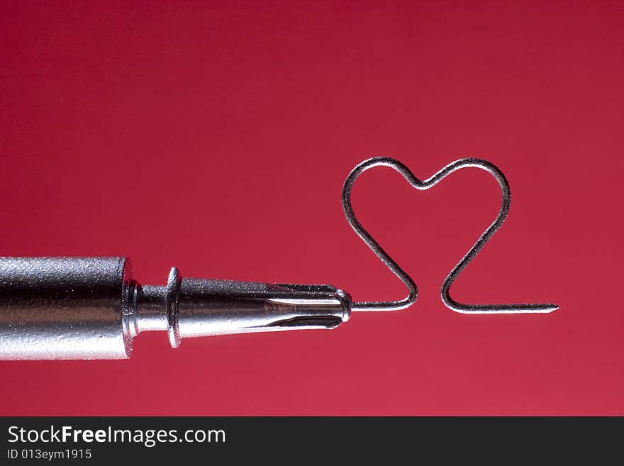 Syringe & needle with heart shape