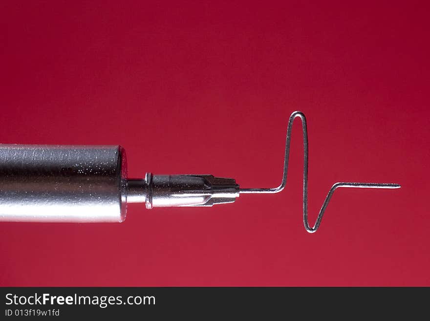 Syringe & needle with heart shape. Syringe & needle with heart shape