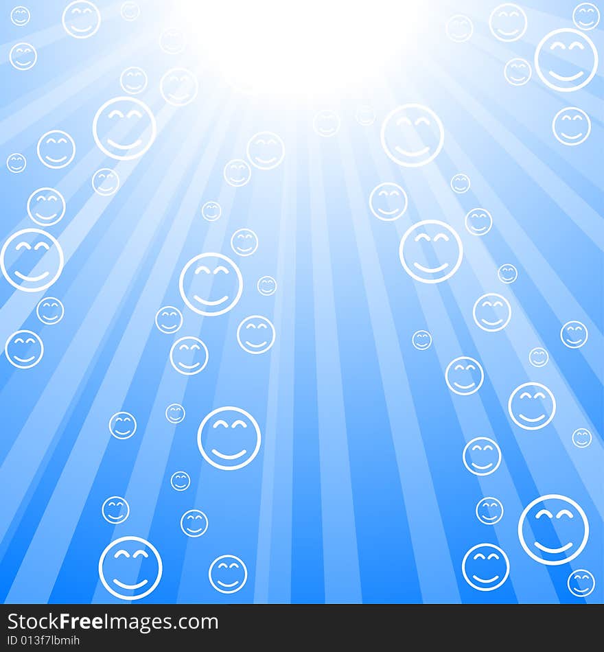 Sun and sunbeams. Vector illustration. Sun and sunbeams. Vector illustration.